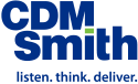 Blue CDM Smith logo featuring the tagline 'Listen. Think. Deliver."