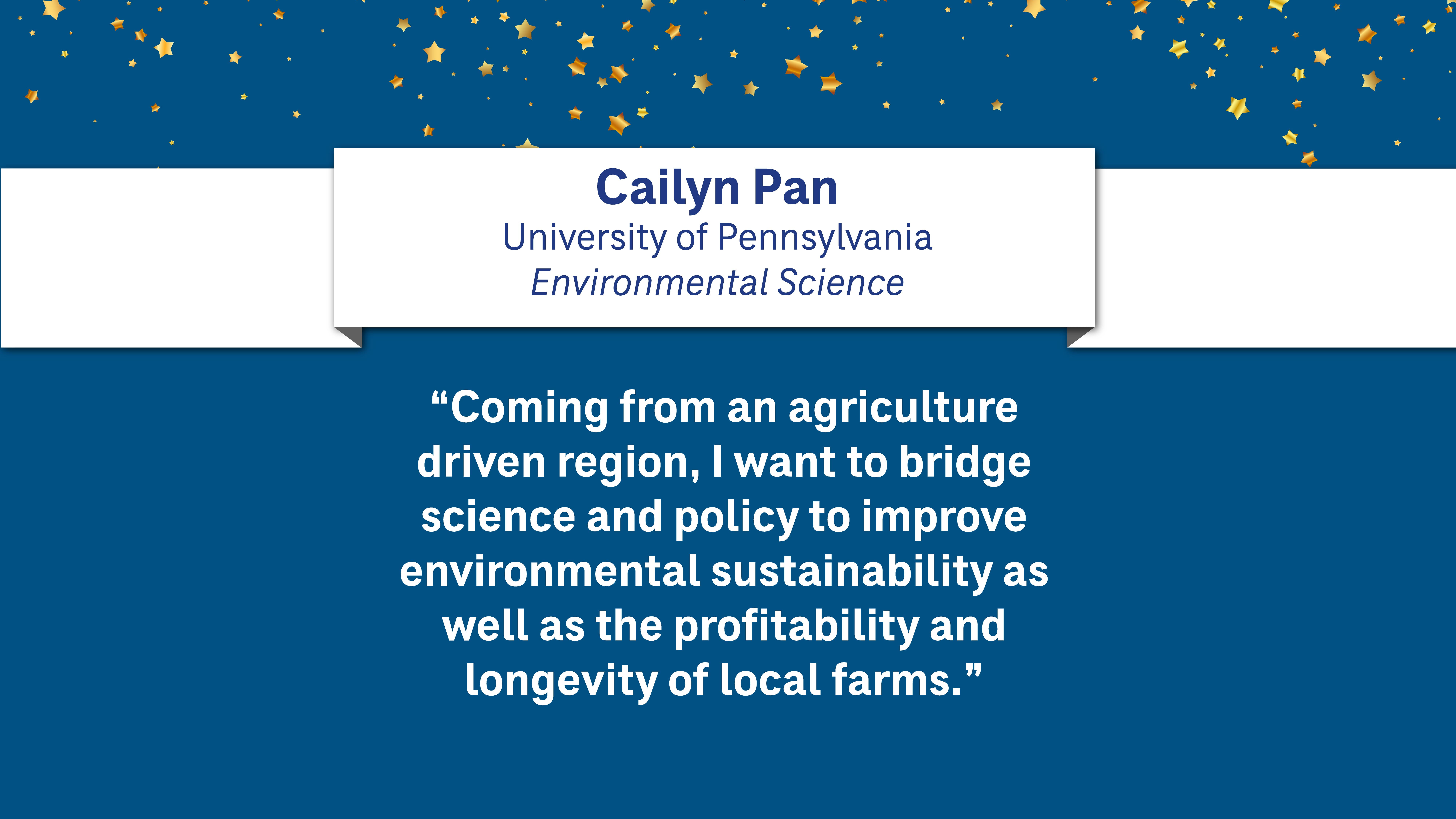 Cailyn Pan Scholarship Recipient