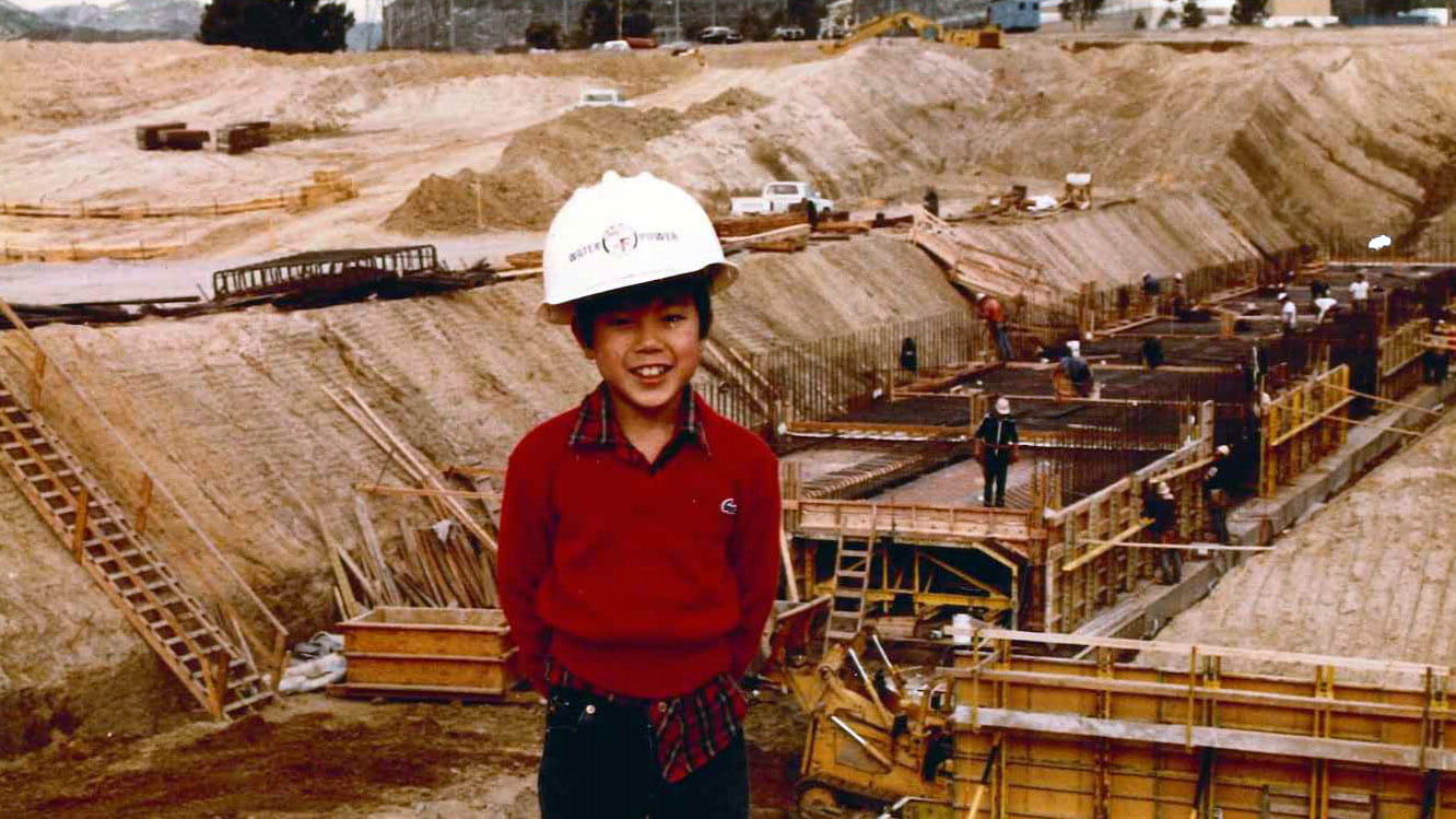 Jason at eight years old at the Los Angeles Aqueduct Filtration Plant
