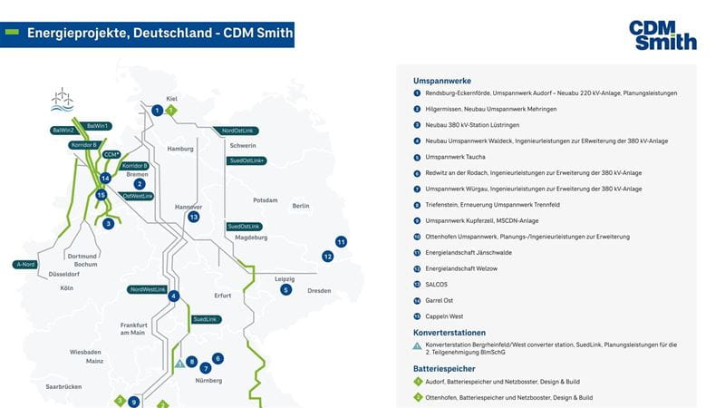 Übersicht CDM Smith Energieprojekte