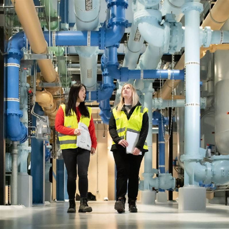 2 women in water treatment plant