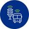 Icon for connectivity with bus and stop sign signals