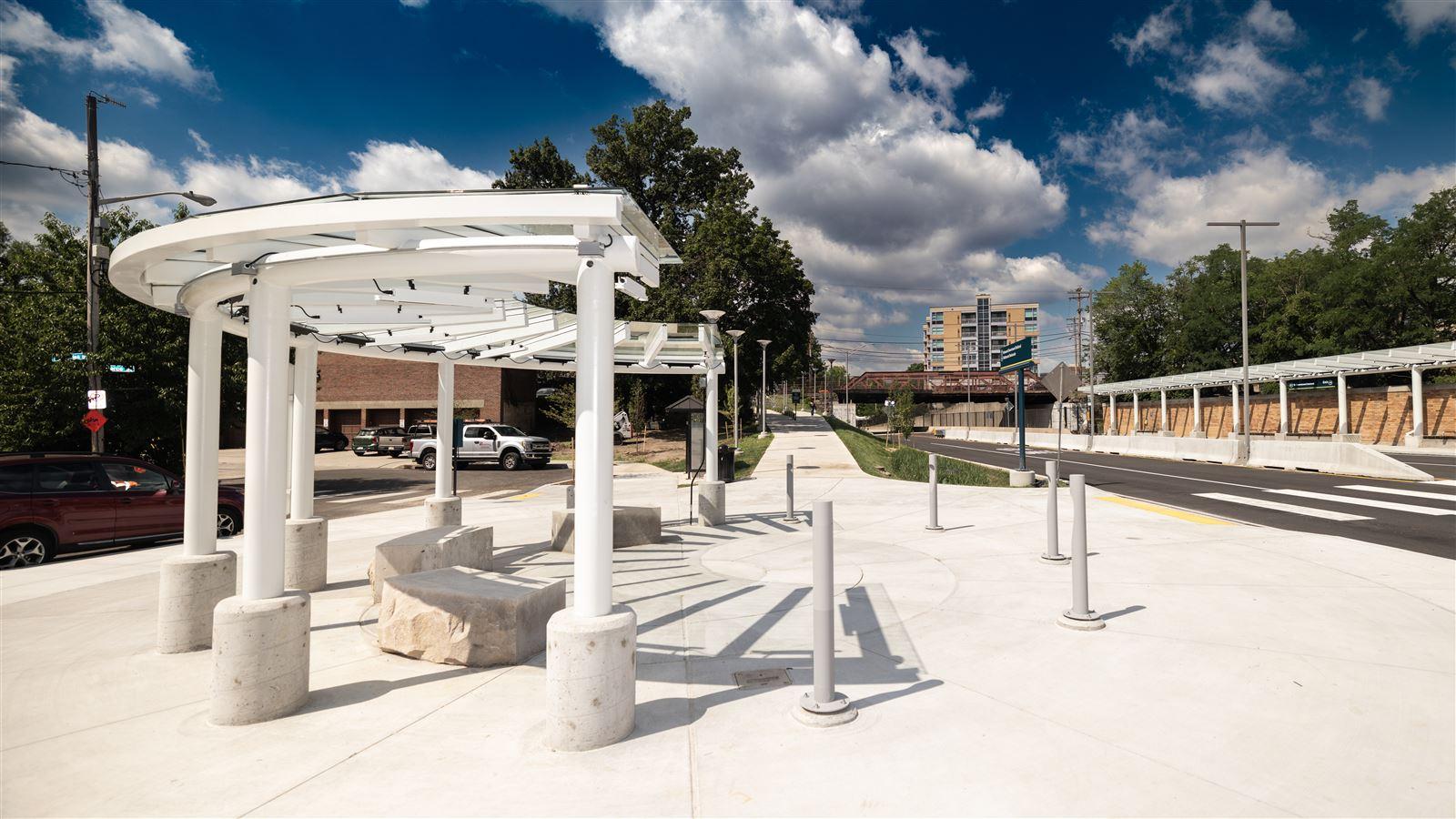 Side view of Negley Station