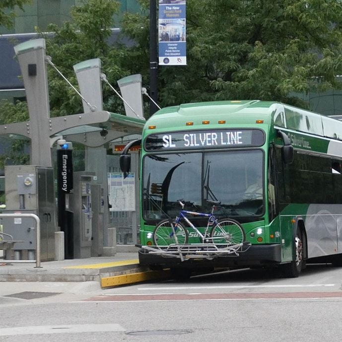 Silver Line bus at station