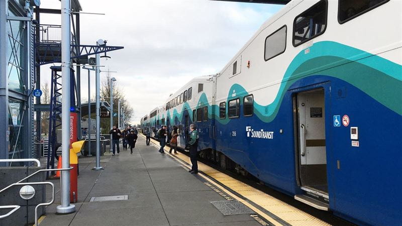 Sound transit train in station