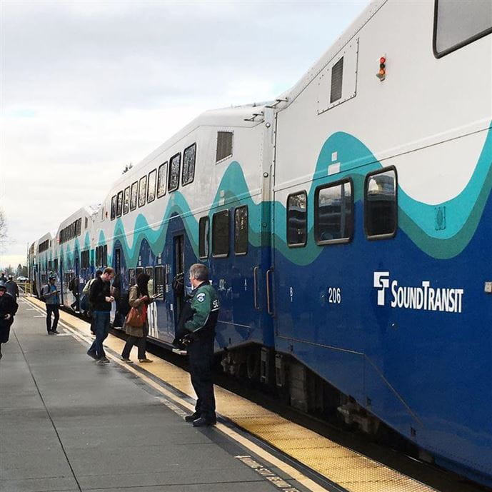 Sound transit train in station